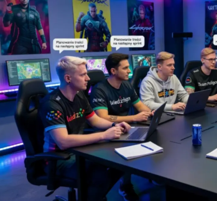 Spotkanie zespołu ULTIMATE GAMING PL omawiającego treści o grach